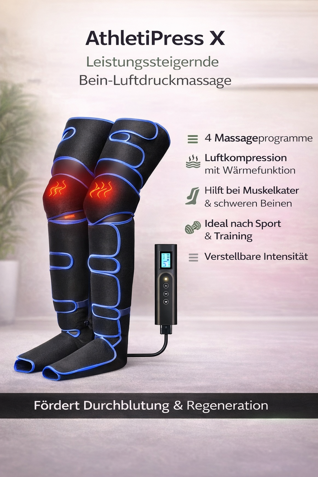 AthletiPress X – Leistungssteigernde Bein-Luftdruckmassage